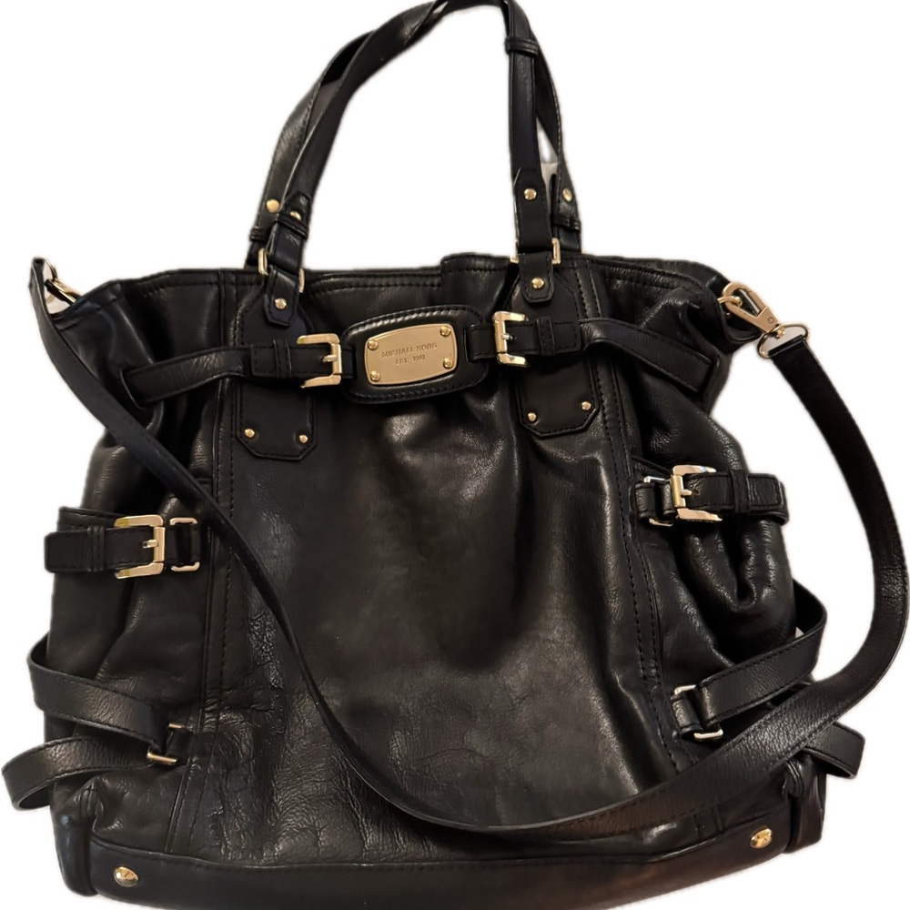 Michael Kors Black and Gold Tote with Structured Design